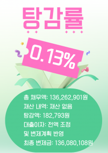 장기간 직장생활 중 늘어난 금융권 대출과 생활비 부담으로 개인회생을 진행